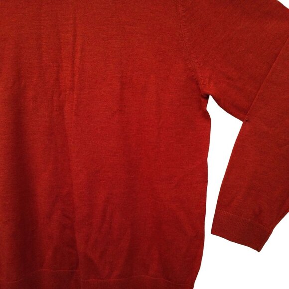 Vintage Y2K Turnbury Extra-Fine Merino Wool Sweater -L Mockneck Copper Mended - Picture 4 of 10